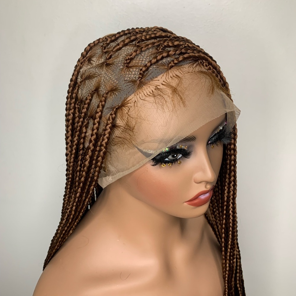 Full closure triangle part knottless braided wig